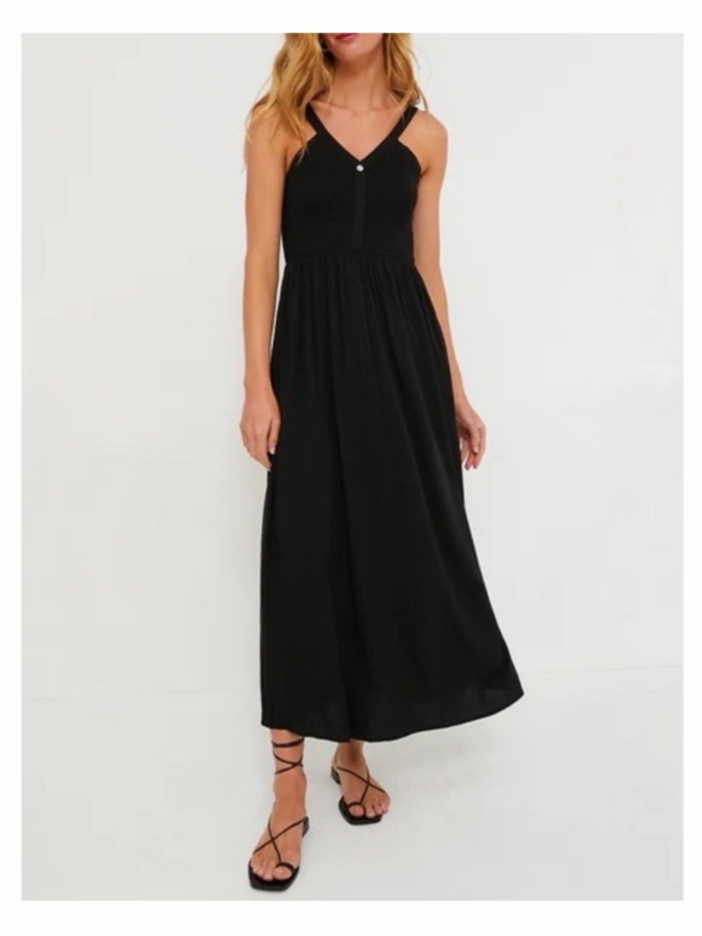 Tuckernuck Gillian Black V-Neck Spaghetti-Strap Maxi Dress